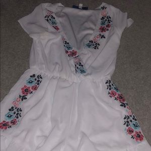 White and Floral Romper